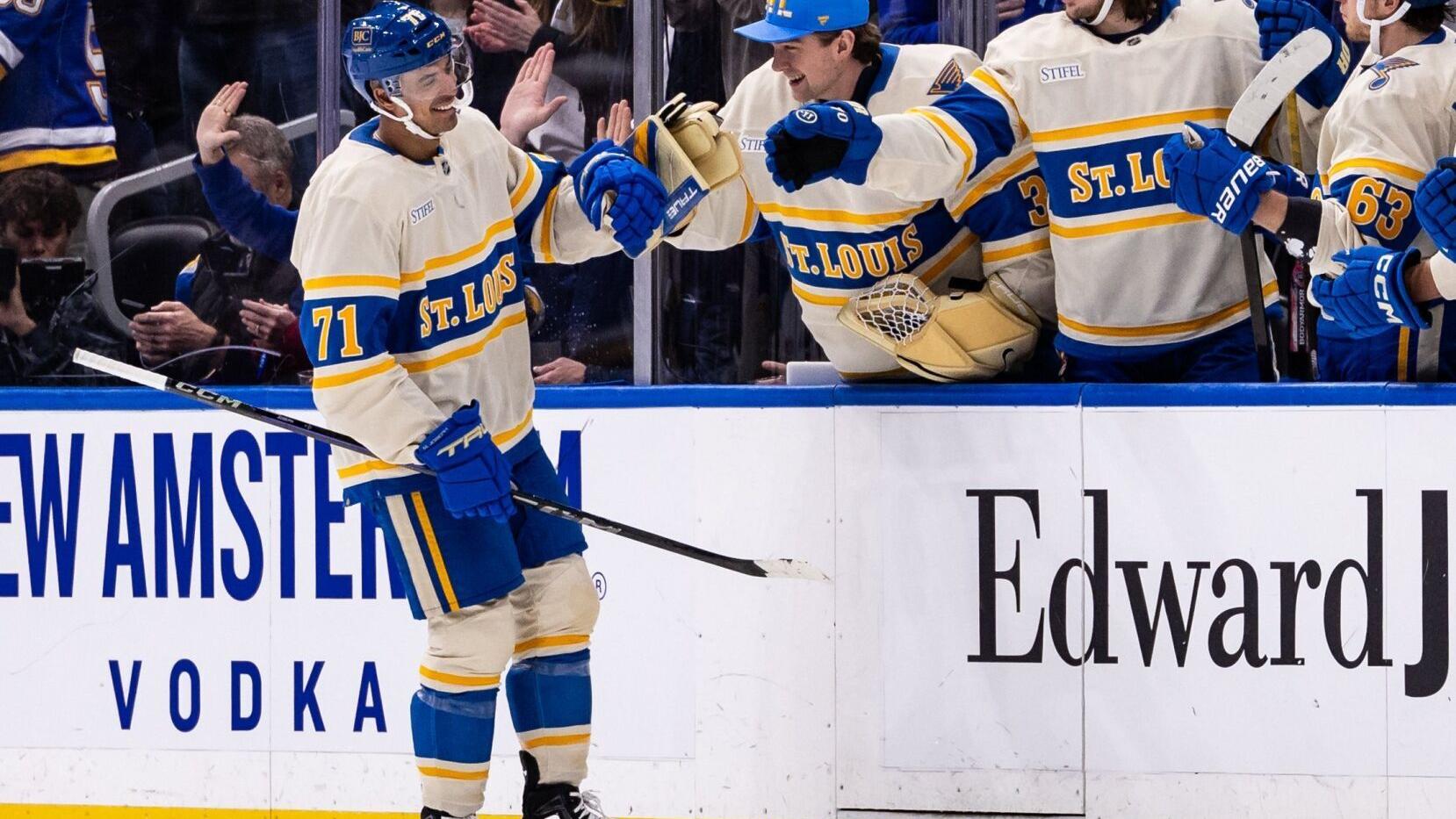 At center of camp battle, Blues forward Mathieu Joseph looks for consistency